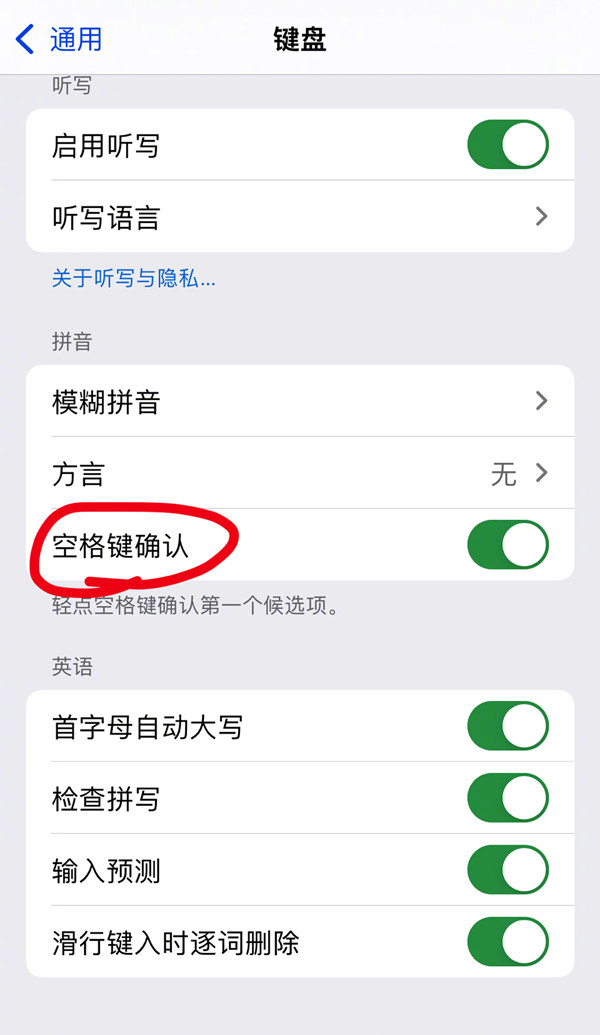 苹果13promax空格键确认如何关闭？苹果13promax空格键确认关闭方法
