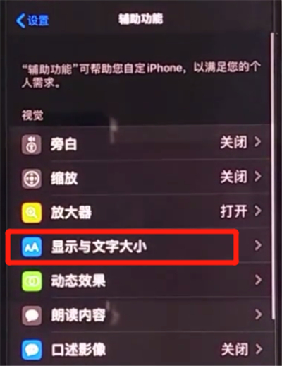 iphone11中关闭亮度自动调节的方法步骤